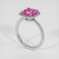 3.25 Ct. Pink Sapphire Ring, 14K White Gold 2