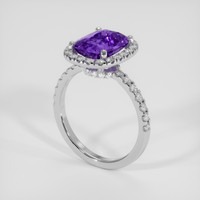 3.17 Ct. Purple Sapphire Ring, 14K White Gold 2