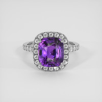 4.69 Ct. Purple Sapphire Ring, 14K White Gold 1