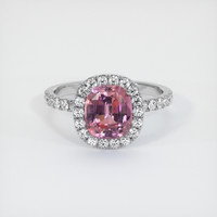 2.12 Ct. Purplish Pink Sapphire Ring, 14K White Gold 1