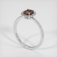 0.99 Ct. Brown Sapphire Ring, 14K White Gold 2