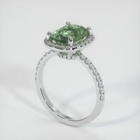 3.64 Ct. Green Sapphire Ring, 14K White Gold 2