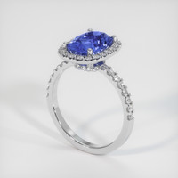 2.56 Ct. Blue Sapphire Ring, 18K White Gold 2