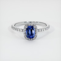 0.63 Ct. Sapphire Ring, 18K White Gold 1