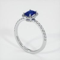 0.63 Ct. Sapphire Ring, 18K White Gold 2