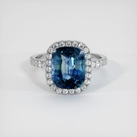 5.00 Ct. Bi Color Sapphire Ring, 18K White Gold 1