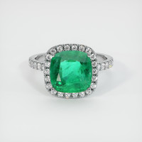 3.54 Ct. Emerald Ring, 18K White Gold 1