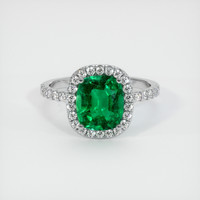 2.52 Ct. Emerald Ring, 18K White Gold 1