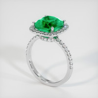 3.45 Ct. Emerald  Ring - 18K White Gold