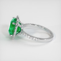 3.45 Ct. Emerald  Ring - 18K White Gold