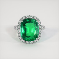 8.18 Ct. Emerald Ring, 18K White Gold 1