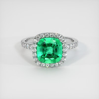 2.34 Ct. Emerald  Ring - 18K White Gold