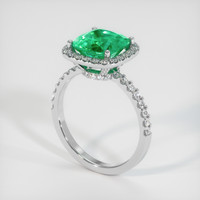 2.34 Ct. Emerald  Ring - 18K White Gold