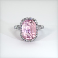 9.19 Ct. Purplish Pink Sapphire Ring, 18K White Gold 1