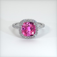 3.36 Ct. Purplish Pink Sapphire Ring, 18K White Gold 1