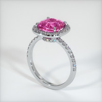 3.36 Ct. Purplish Pink Sapphire Ring, 18K White Gold 2