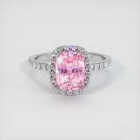 2.73 Ct. Pink Sapphire Ring, 18K White Gold 1