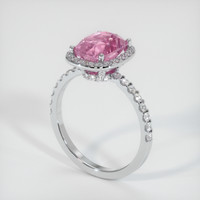 2.73 Ct. Pink Sapphire Ring, 18K White Gold 2