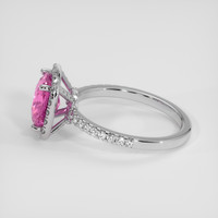 3.25 Ct. Pink Sapphire Ring, 18K White Gold 4