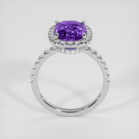3.17 Ct. Purple Sapphire Ring, 18K White Gold 3