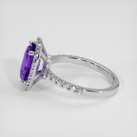 3.17 Ct. Purple Sapphire Ring, 18K White Gold 4