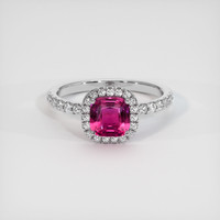 1.33 Ct. Padparadscha Sapphire Ring, 18K White Gold 1