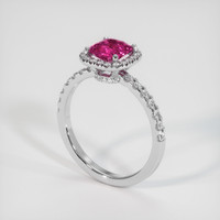 1.33 Ct. Padparadscha Sapphire Ring, 18K White Gold 2