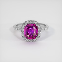 4.03 Ct. Pink Sapphire Ring, 18K White Gold 1