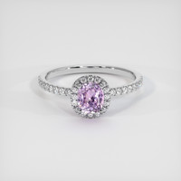 1.11 Ct. Purple Sapphire Ring, 18K White Gold 1