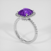 4.69 Ct. Purple Sapphire Ring, 18K White Gold 2