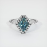 2.40 Ct. Sapphire Ring, 18K White Gold 1