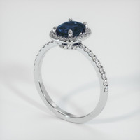 1.07 Ct. Sapphire Ring, 18K White Gold 2