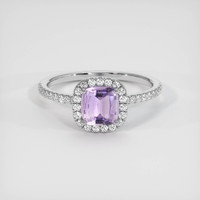 1.16 Ct. Purple Sapphire Ring, 18K White Gold 1