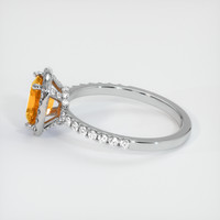 1.14 Ct. Orange Sapphire Ring, 18K White Gold 4