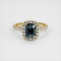 2.26 Ct. Greenish Blue Sapphire Ring, 10K Yellow Gold 1