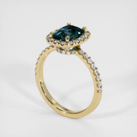 2.26 Ct. Greenish Blue Sapphire Ring, 10K Yellow Gold 2