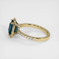 2.26 Ct. Greenish Blue Sapphire Ring, 10K Yellow Gold 4