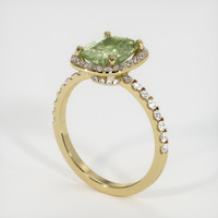 2.22 Ct. Yellowish Green Sapphire Ring, 14K Yellow Gold 2
