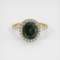 3.14 Ct. Green Sapphire Ring, 14K Yellow Gold 1