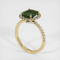 3.14 Ct. Green Sapphire Ring, 14K Yellow Gold 2