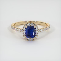 1.32 Ct. Blue Sapphire Ring, 18K Yellow Gold 1