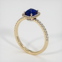 1.32 Ct. Blue Sapphire Ring, 18K Yellow Gold 2