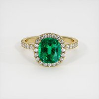 1.90 Ct. Emerald Ring, 18K Yellow Gold 1