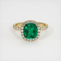 2.01 Ct. Emerald Ring, 18K Yellow Gold 1