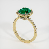 2.01 Ct. Emerald Ring, 18K Yellow Gold 2