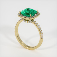 2.32 Ct. Emerald Ring, 18K Yellow Gold 2