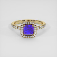 1.00 Ct. Blue Opal Ring, 18K Yellow Gold 1