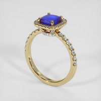 1.00 Ct. Blue Opal Ring, 18K Yellow Gold 2