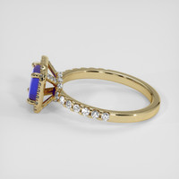 1.00 Ct. Blue Opal Ring, 18K Yellow Gold 4