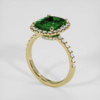 3.64 Ct. Green Tsavorite Garnet Ring, 18K Yellow Gold 2